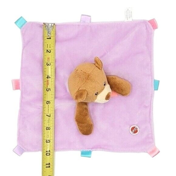 2/$15 Spot Brown Bear Lovey Plush Purple Square 10" Tags Stuffed Animal Security - Picture 9 of 9